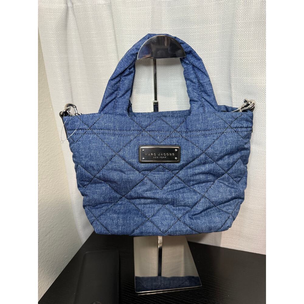 Marc Jacobs Quilted Denim Mini Tote Bag — Blue Silver Hardware EUC